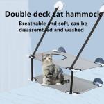 Cat Hammock Suction Cup Window Sill Double Cat Window Perch Breathable Mesh