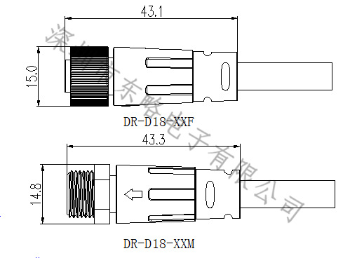Waterproof Tread Screw M12 Connector For Front Panel Mounting In 60V Voltage Range