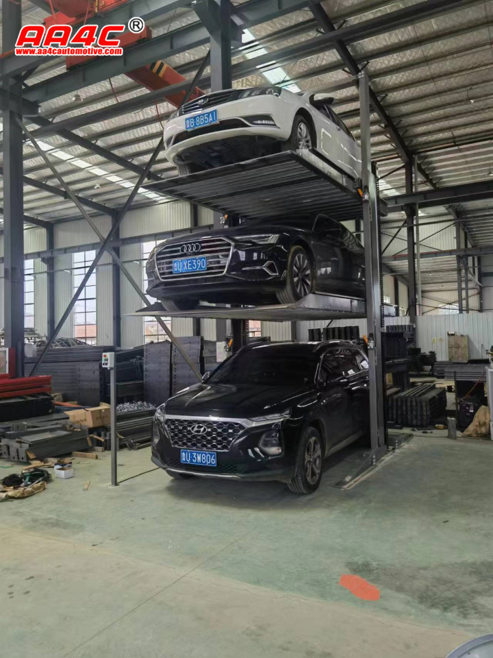 AA4C 2 Post 3 cars parking lift triple auto parking lift two columns parking lift auto storage lift 2T capacity