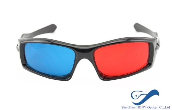 Quality Plastic Frame Red Cyan Anaglyph 3D Glasses For Normal TV 3D Movies for sale