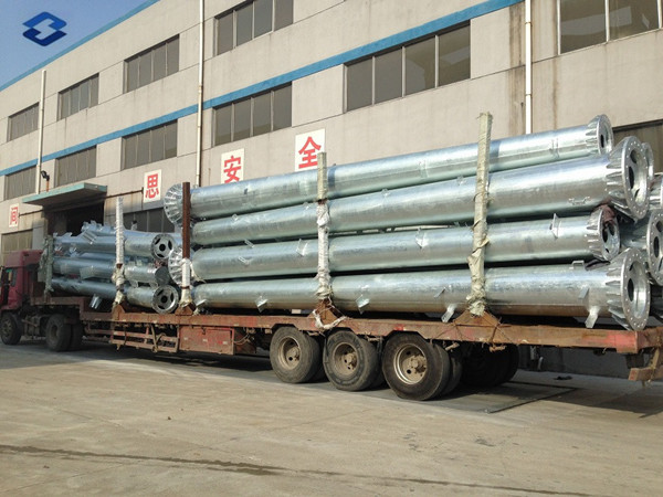 Hot Dip Galvanized Tubular Flange Electric Power Transmission Steel Pole