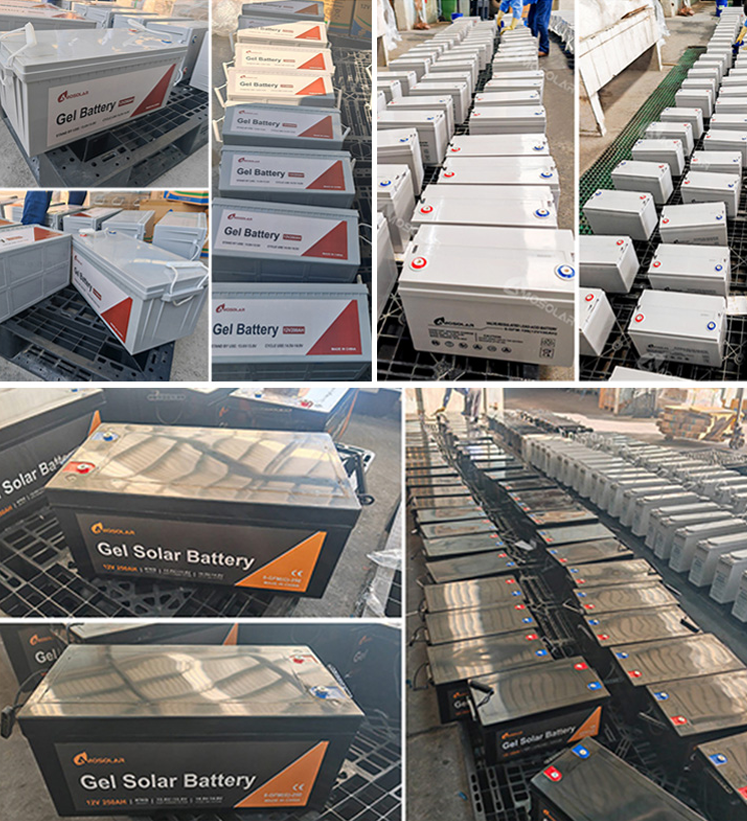 Amosolar 100Ah 200Ah 250Ah 300Ah Deep Cycle Solar Battery GEL 12V 24v 100Ah Sealed Gel