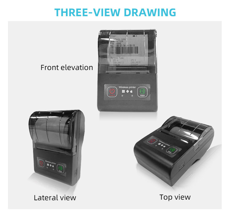 Max. Resolution 203 Dots/line 58mm Wireless Thermal Printer for Taxi Bill Dispensing