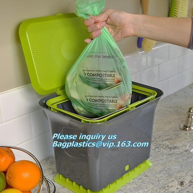 Custom Cornstarch 100% Compostable Biodegradable Trash bag,PLA compostable plastic fresh vegetables packaging bag PBAT