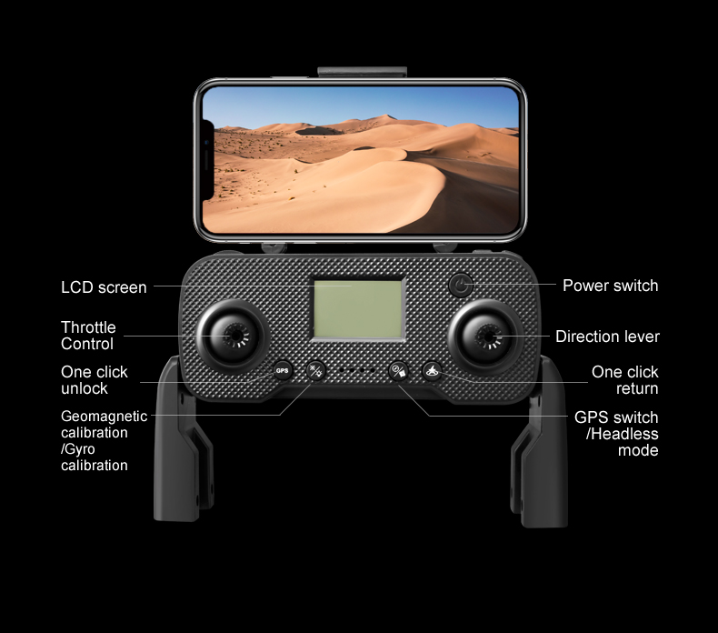 I8 Max Rc Drone 4k Hd Aerial Camera Gps Positioning Foldable Obstacle Avoidance Brushless Gimbal Optical Flow Frequency 2.4G