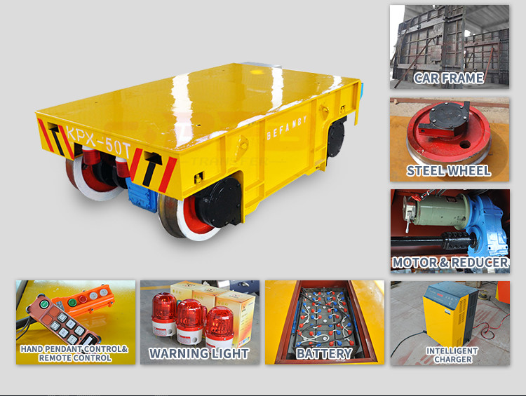 High Temperature Proof Material Handling Trolley , Molten Metal Motorized Rail Cart Anti Explosion