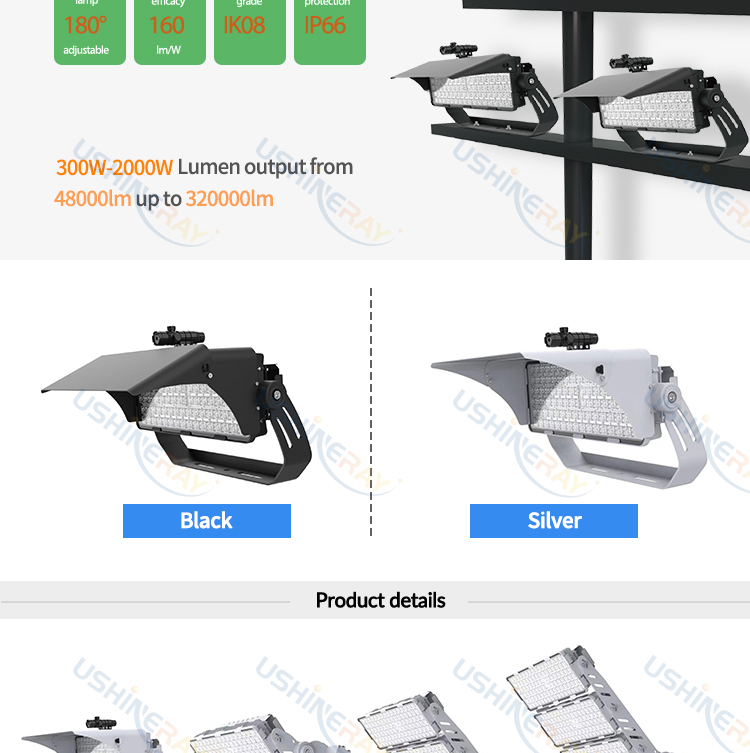 Mercury Free High Mast Led 600W Stadium Flood Lighting For Sports Stadium