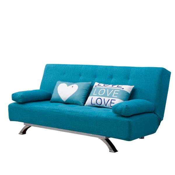 Quality Lightweight Blue Fabric Foldable Sofa Bed For Home for sale
