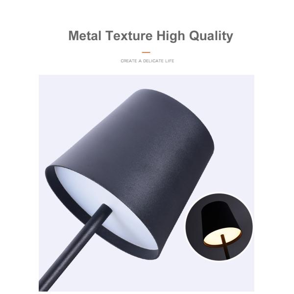 Restaurant Cordless LED Touch Desk Light , Bar Hotel Rechargeable Metal Table Lamp