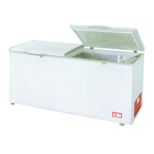 Deep Chest Freezers Red Solid Door Lockable Key For Meat / Seafood