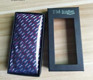 China Simple style custom printed luxury paper packaging necktie gift box with window and color customized wholesale
