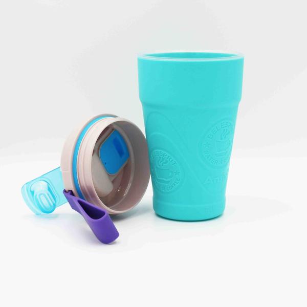 Quality Personalized 360ml 460ml 560ml Reusable Silicone Coffee Mug With Lid for sale
