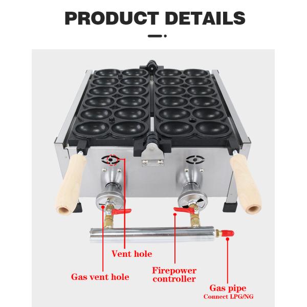 Cone Making Machine for LPG Fuelled Bubble Egg Bread and Succulent Smiling Egg Waffles