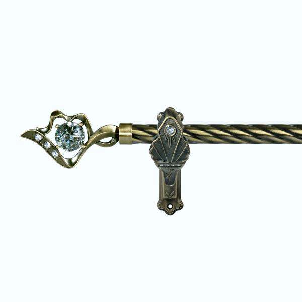 AB color Iron Pipe Curtain Rods Muslim Finial Style with diamonds