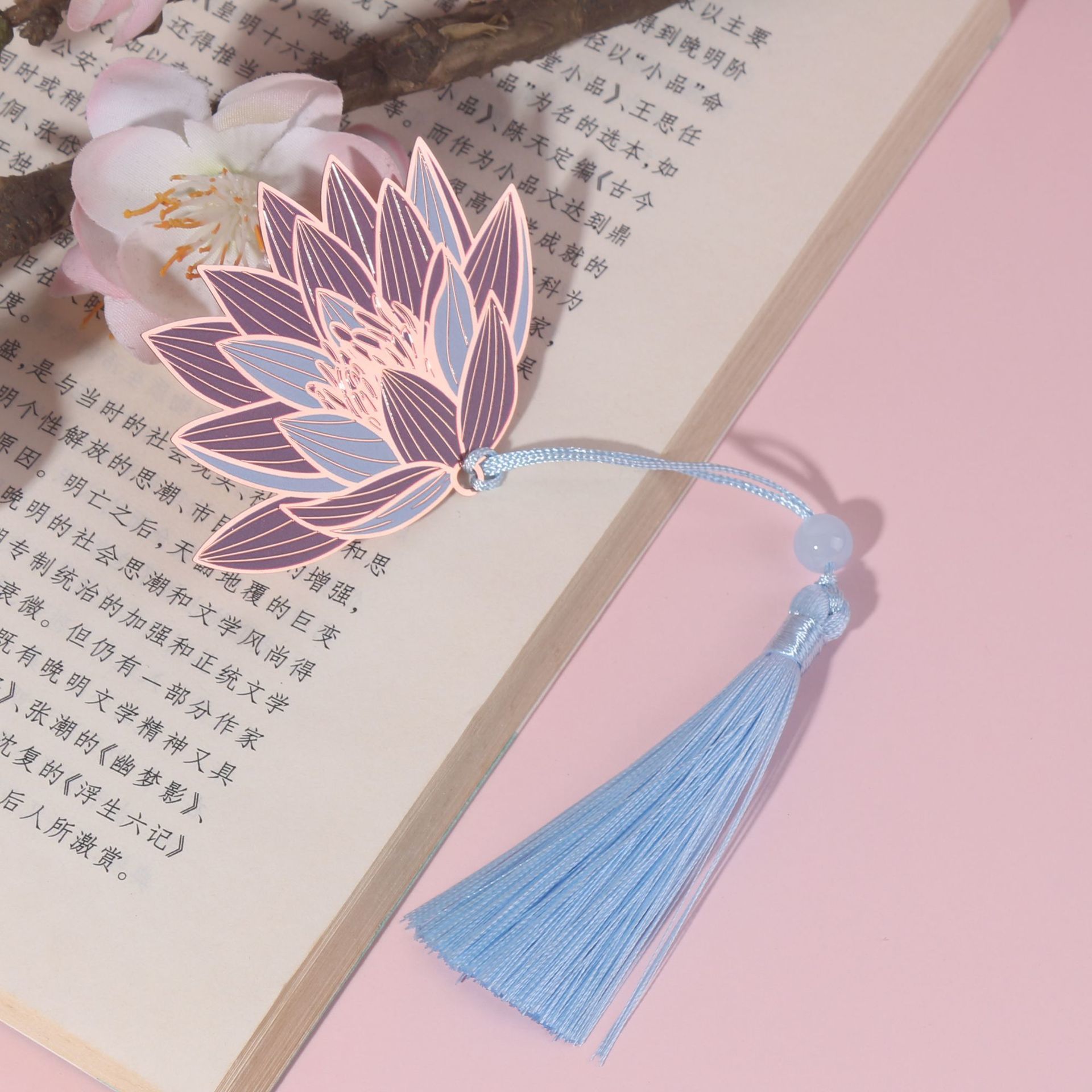 Customized Design UV Printing Gold Plated Metal Bookmark