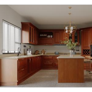 Brown Melamine Modular Kitchen Cabinets Ready Made Cupboards Sets