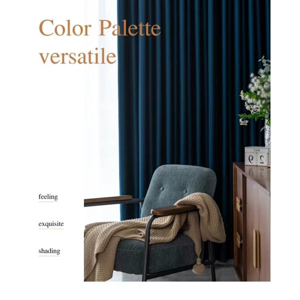 Solid Shading Window Blackout Voile Curtains Fabric Roller Shades For Bedroom