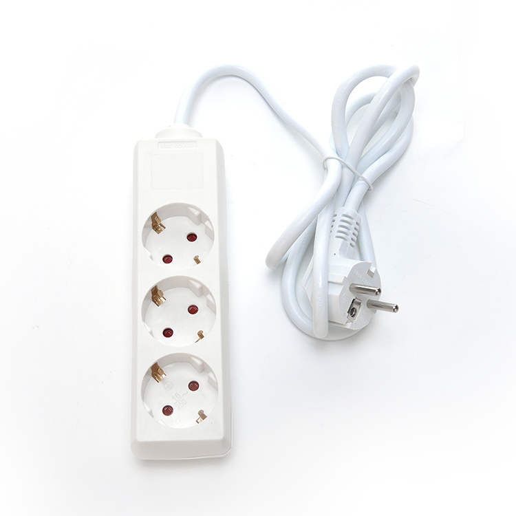 White 220V Euro Power Strip Surge Protector for Software Reengineering 3 Outlets 6ft Power Cord and Customized Support
