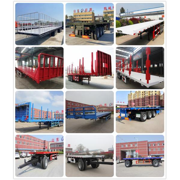General Cargo Carrier Flatbed Semi Trailers 3 Axles Detachable Sidewall