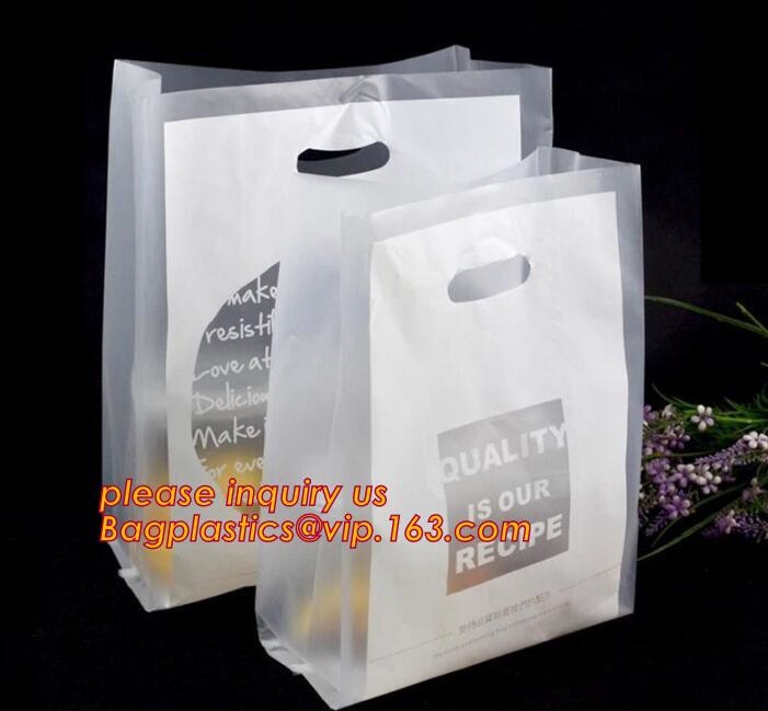 Promotional customized high quality soft loop plastic cloth bag,manufacturer custom soft loop handle polyethylene PE pla