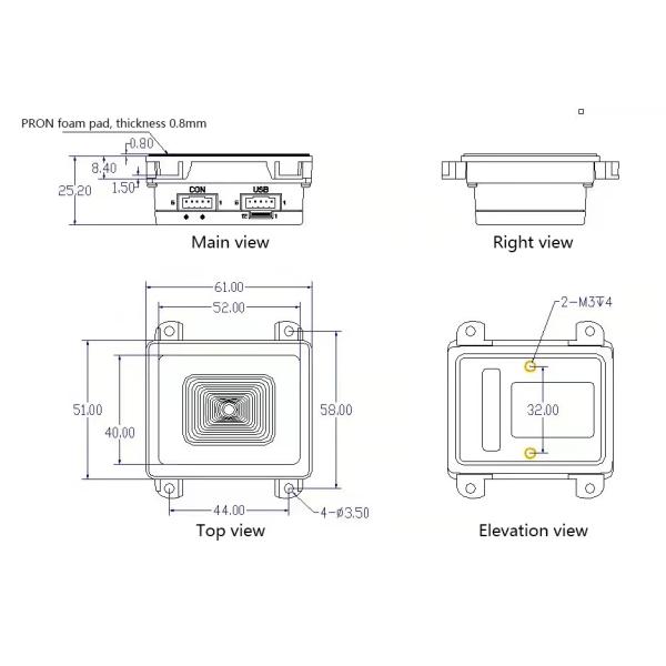 Embedded Small QR Code Scanner CMOS 2D Barcode Scanner Module For Payment Kiosk