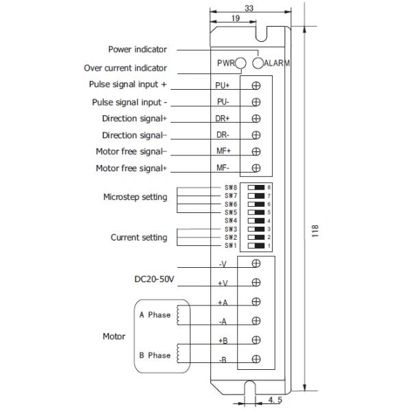 2phase Stepper Motor Driver YKC2405M DC20-50V 3.0A 128Microstep
