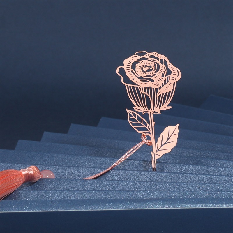 Customized Design UV Printing Gold Plated Metal Bookmark
