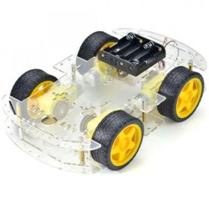 China Longer Version 4WD Smart Robot Car Chassis Kit 4 Wheel Double Layer wholesale
