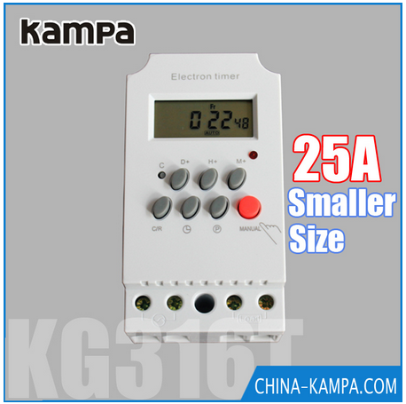 25a 12v LCD time daily battery powered electric relay switch