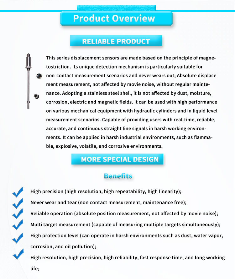 UNIVO UBCZ-1000Y Magnetic Displacement Position Sensor for Liquid Level Measurement