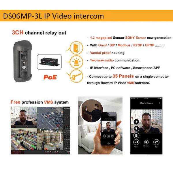 2 Way Audio Full Duplex Ip Door Intercom Video Phone ONVIF SIP Ip Intercom