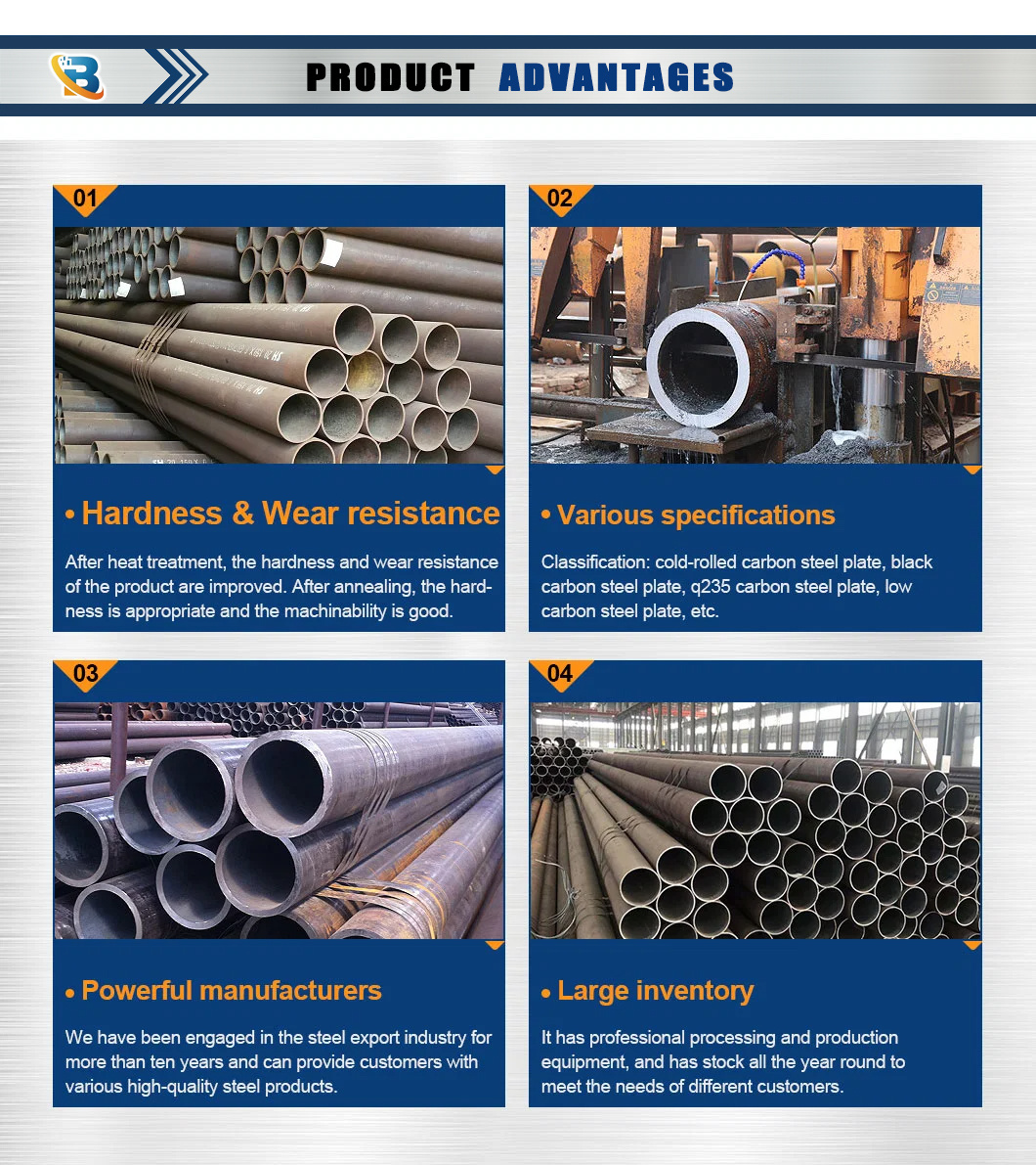 Square Steel Box Hollow Iron Bar Sizes 65mm Black Iron Steel Carbon Steel Pipe
