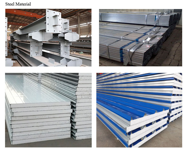 Steel Structure Workshop Warehouse Hangar House with Wide Span H Beam and I Beam Posts
