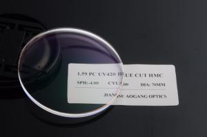 China Durable 1.59 PC Blue Light Reduction Lenses Blanks , Hard Multi Coating Optical Blanks wholesale