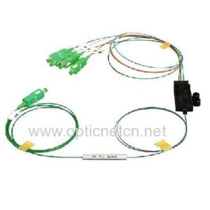 China 1x4 PLC Optical Splitter , Fiber Optic Cable Splitter Low Insertion Loss on sale