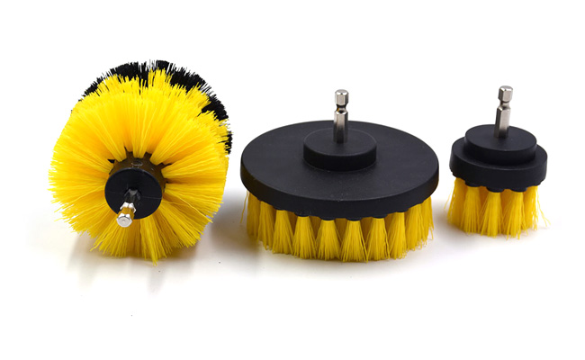 Nylon Filament Drill Scrub Brush Quick Change Shafts Dust Filth Remove