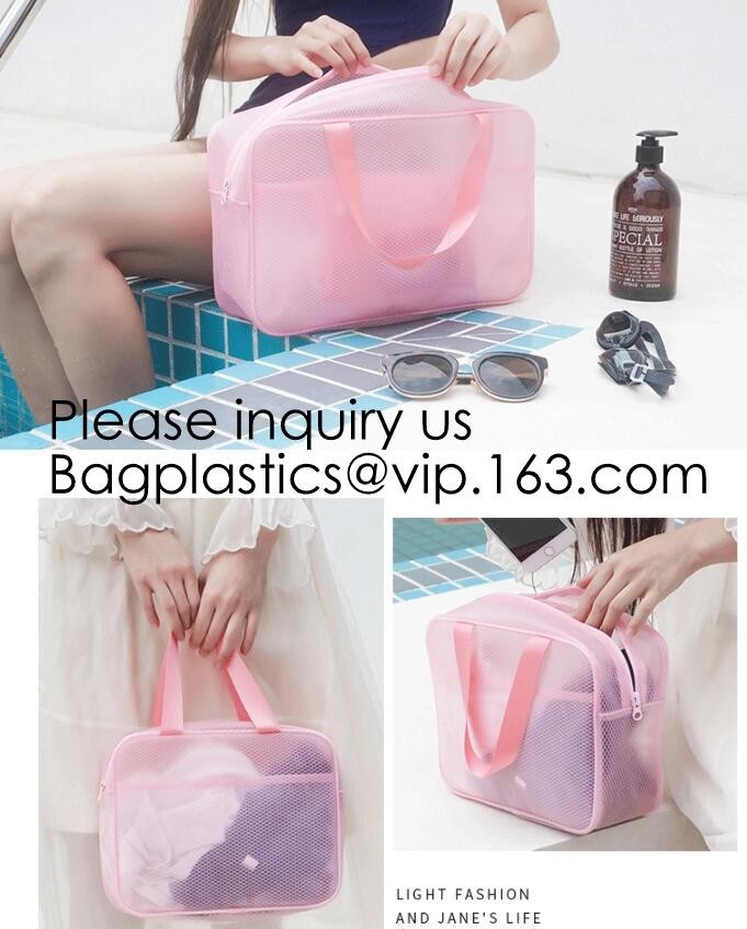 Custom Clear Pvc Lady Handbag Set Transparent Beach Tote Bag With Inner Pouch,Shoulder Tote Holographic PVC Beach Bag