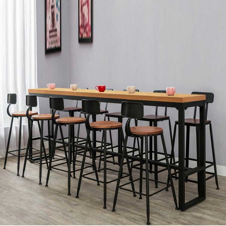 Thickness 16mm Bar Table Stool Set Melamine Board Bar Height Dining Set