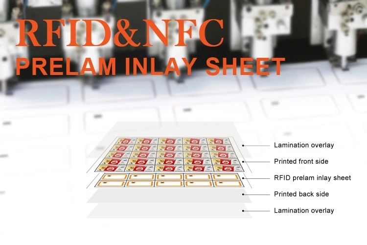 A4 2*5 Layout Proximity TK4100 Chip Smart Card Prelam Inlay For Access Control System