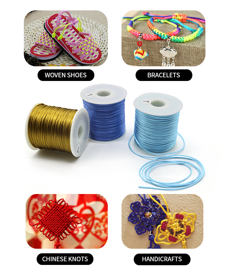 1mm 1.5mm 2mm Nylon String Cord Woven Craft String for Chinese Knot Tassel Accessories