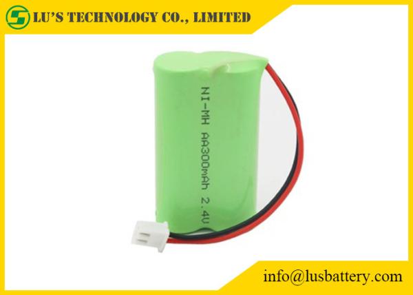 Quality NIMH AA300mah 1.2 V Rechargeable Battery High Energy Density With Wires / Connector for sale