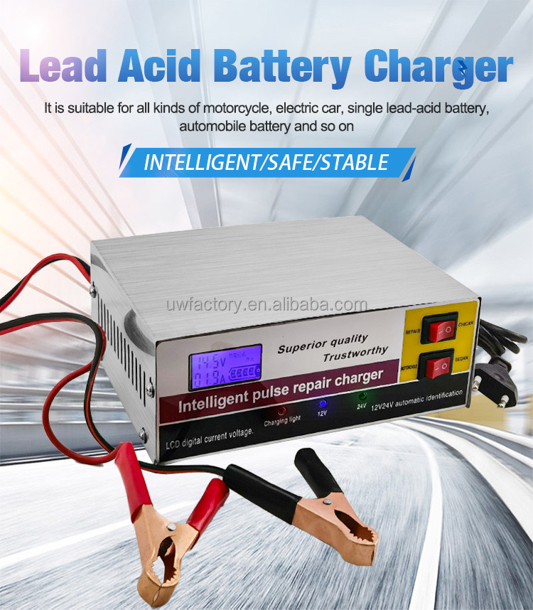 Connector Current Protection 12V 24V 10a Car Battery Charger with Desulfator and Pulse Repair Protect Your Investment
