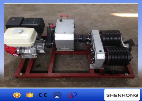 Quality 5 Ton Electric Cable Pulling Winch / Double Capstan Winch With Honda GX390 Gasoline Engine for sale