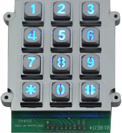Quality Ruggedized Backlit 12 Keys Keypad Vandal Resistant Keypad Dot Matrix for sale