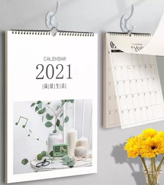 Quality 2022 Print Table Calendar Spiral Binding Silver / Golden Hot Stamping for sale