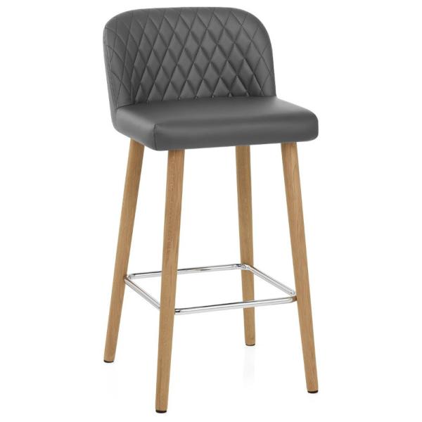 Grey PU Bar Stool Chair