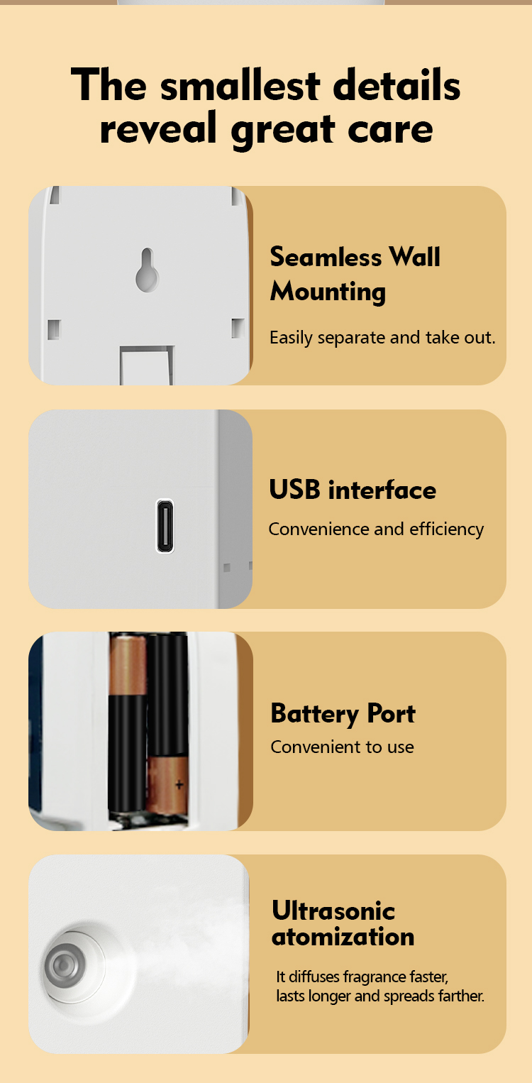 Type C Rechargeable 168mL Ultrasonic Aromatherapy Diffuser with 8dB Noise and 6V Voltage for Home and Commercial Use