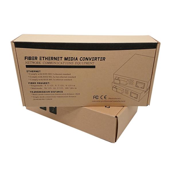 Single Mode Fiber Optic Media Converter Mini Size 10 - 100M Rate DC5V 2A