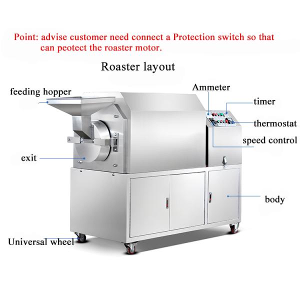 high performance 50kg dried nuts electric roast machine timer roaster equipment