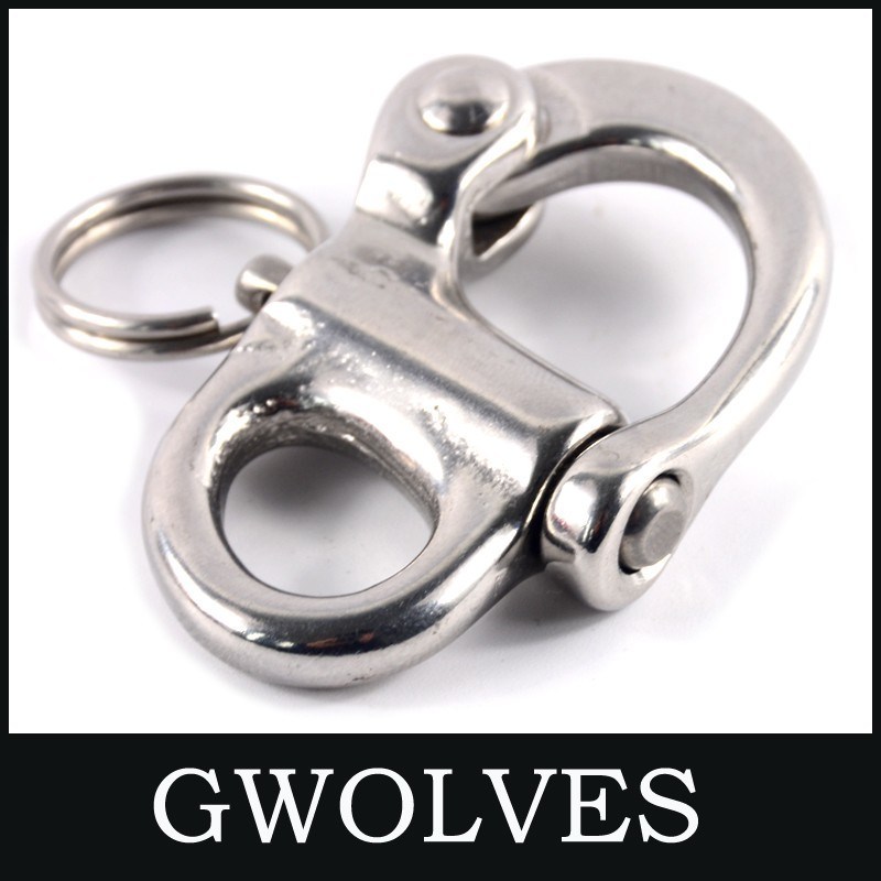 52mm Stainless Steel Fixed Snap Shackle with Swivel Eye
